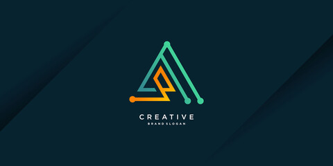 Creative logo technology with triangle shape Premium Vector Part 7