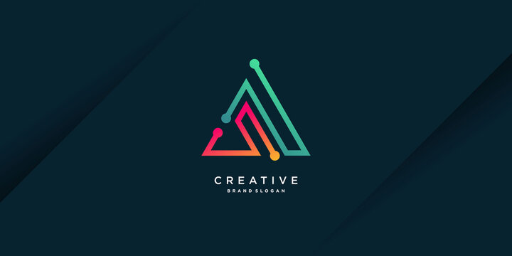 Creative logo technology with triangle shape Premium Vector Part 3