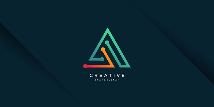 Creative logo technology with triangle shape Premium Vector Part 5