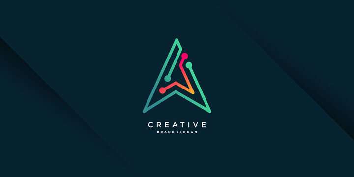 Creative logo technology with triangle shape Premium Vector Part 8