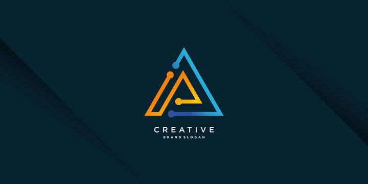 Creative logo technology with triangle shape Premium Vector Part 10