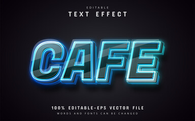 Obraz premium Cafe text effect neon style
