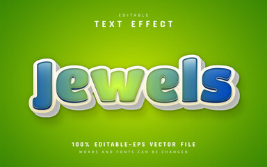 Jewels text, cartoon style text effect