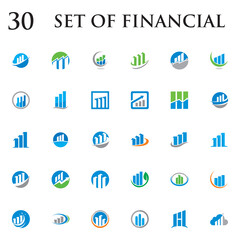 set of chart vector , set of finance logo