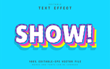 Show text, comic style text effect