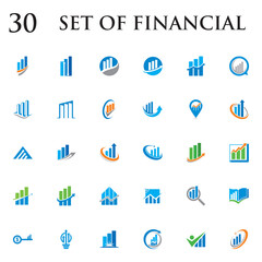 set of chart vector , set of finance logo