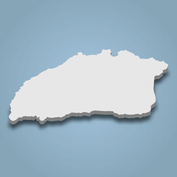 3d isometric map of Adonara is an island in Indonesia