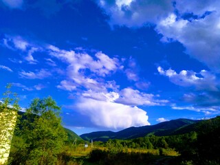 clouds over the mountains