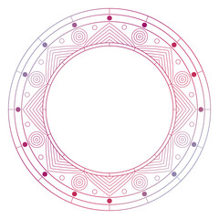 Circle frame in form of mandala. Pattern for Henna Mehndi or tattoo decoration. Decorative ornament in ethnic oriental style, vector illustration.