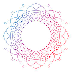 Circle frame in form of mandala. Pattern for Henna Mehndi or tattoo decoration. Decorative ornament in ethnic oriental style, vector illustration.