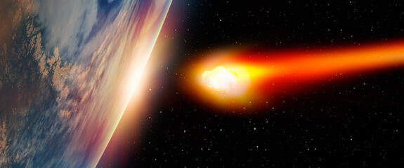 Attack of the asteroid on the Earth 