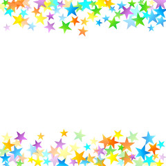 Rainbow Festive Confetti. Carnival Star Falling.