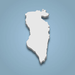 3d isometric map of Bahrain Island is an island in Persian Gulf