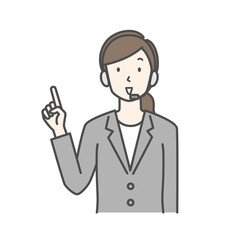 説明をしているコールセンターの女性オペレーター
