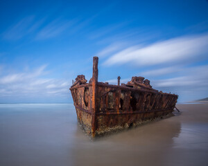 Wreck of the steam ship SS Maheno on Fraser-Kgari Island