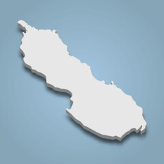 3d isometric map of Bougainville is an island in Papua New Guinea
