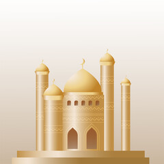 mosque ramadan kareem banner background design illustration
