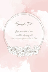 Flowers, floral, frame, simple, watercolor