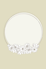 Flowers, florals, frames, simple, invitations