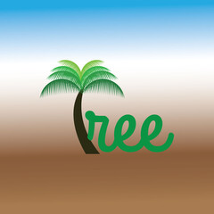 Obraz premium Coconut tree logo vector file design.