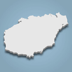 Naklejka premium 3d isometric map of Hainan is an island in China
