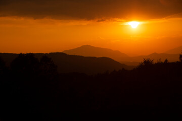 Sunset in Pollino National park, Basilicata region, Italy 