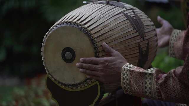 traditional drum Thai music player.