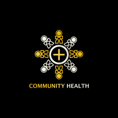 Community health modern vector logo.