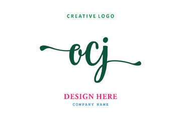 Fototapeta na wymiar OCJ lettering logo is simple, easy to understand and authoritative