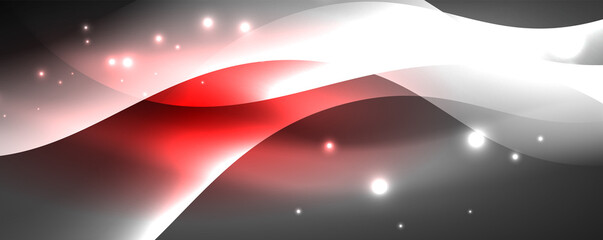 Shiny glowing neon wave, light lines abstract background. Magic energy and motion concept. Vector wallpaper template