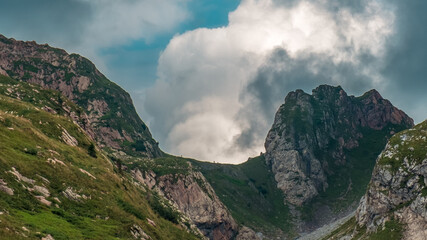 Fototapeta na wymiar Trekking in the Carnic Alps