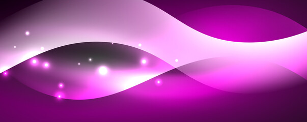 Shiny glowing neon wave, light lines abstract background. Magic energy and motion concept. Vector wallpaper template