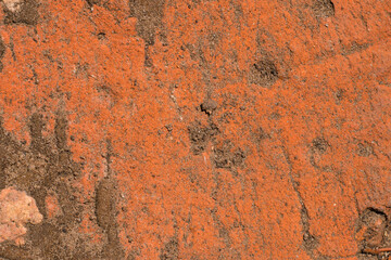Old damaged dirty brick, macro. Grunge texture.