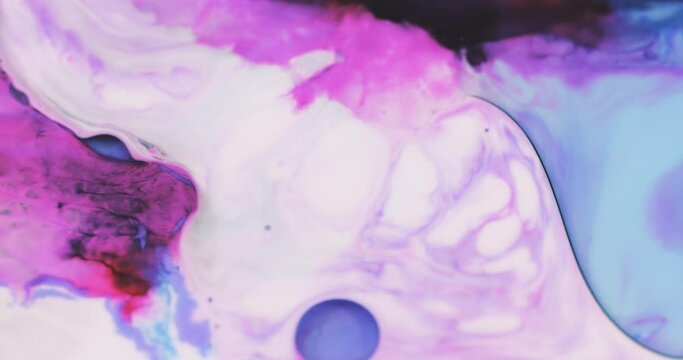 Macro Textures with Vibrant Neon Color Palette. Abstract Background Made with Oil Mixed with Colored Dye, Ink, and Paint.