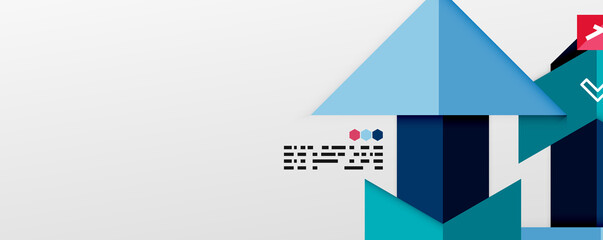 Shiny color triangles and geometric shapes vector abstract background