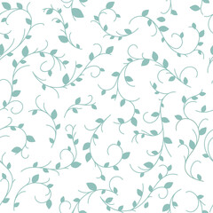 Fototapeta na wymiar simple seamless pattern with plants, plants in delicate flowers. Elegant floral seamless pattern. For fabric, packing paper, background. children design.