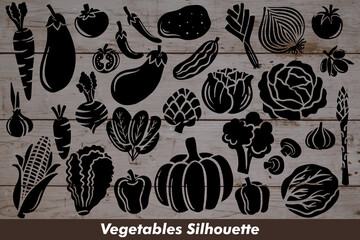 Fototapeta premium Vegetables Silhouette