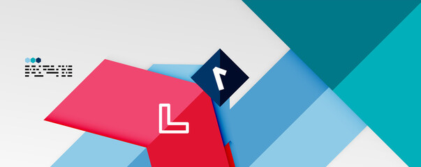 Shiny color triangles and geometric shapes vector abstract background