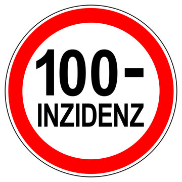 gcis100 GermanCoronavirusInzidenzSign gcis - german sign - Coronavirus Inzidenz Sign - 100 Inzidenz Zeichen . 100 minus - verboten rot xxl g10512