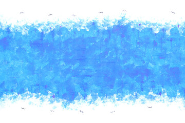 水 波 ブルー 水彩 海 鳥 背景