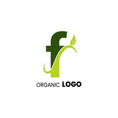 alphabet capital logo. Creative design concept green color with organic plant