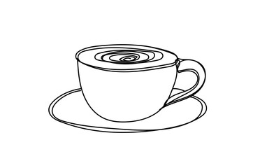 coffee cup ,line drawing style, vector design