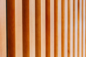 Natural wooden slats