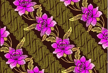 Zelfklevend Fotobehang Indonesian batik motifs with very distinctive patterns. exclusive backgrounds. Vector Eps 10 © Niyaska