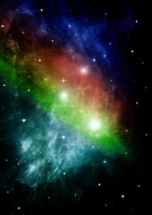 galaxy in a free space. 3D rendering