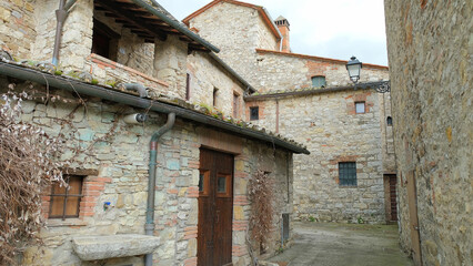 Fototapeta na wymiar Il villaggio di San Sano nel comune di Gaiole in Chianti, Toscana, Italia.