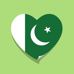 I love Pakistan flag heart