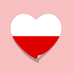 I love Poland flag heart