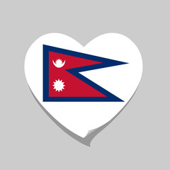 Obraz premium I love Nepal flag heart