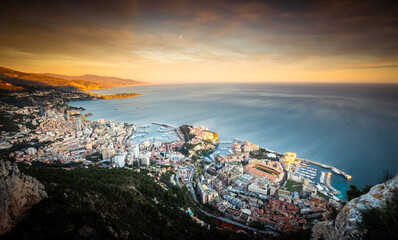 Coucher de soleil a Monaco, Monte carlo